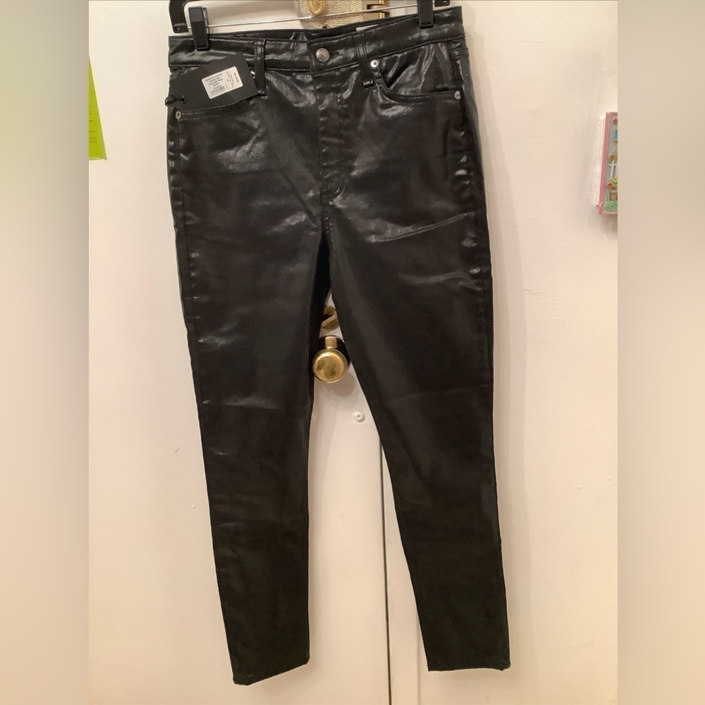 Rag & Bone Nina High Rise Women’s Skinny Jeans In Coated Black​​​​​​​ - Picture 2 of 15